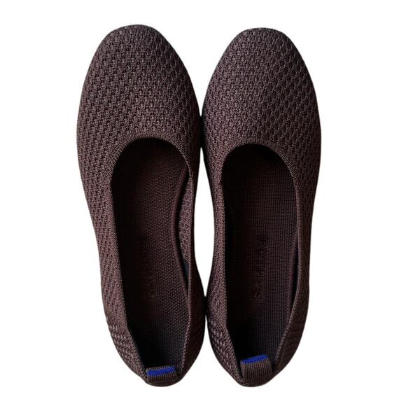 Rothy's Max Square Ballet Flats in Maple (Mocha Mousse Color) Micro Check Size 8 - Picture 2 of 7